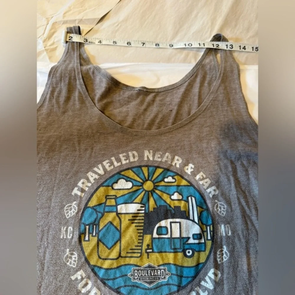 Women’s Boulevard Brewing Co. Tank Top – “Traveled Near & Far” Graphic | Size L - Picture 6 of 9